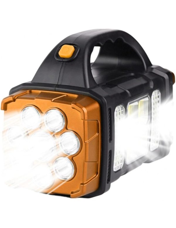 1-13-1.jpg Lanterna solara Spotlight 38W, acumulator 2400mAh, cu USB si raza lunga de actiune, gold