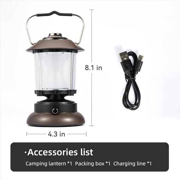 Lampa solara de camping 6603,TYPE-C Port + Mâner. Lumini de camping cu 2 moduri de luminozitate reglabilă rece/caldă pentru iluminat