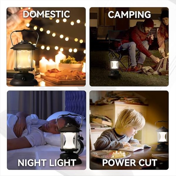 Lampa solara de camping 6603,TYPE-C Port + Mâner. Lumini de camping cu 2 moduri de luminozitate reglabilă rece/caldă pentru iluminat
