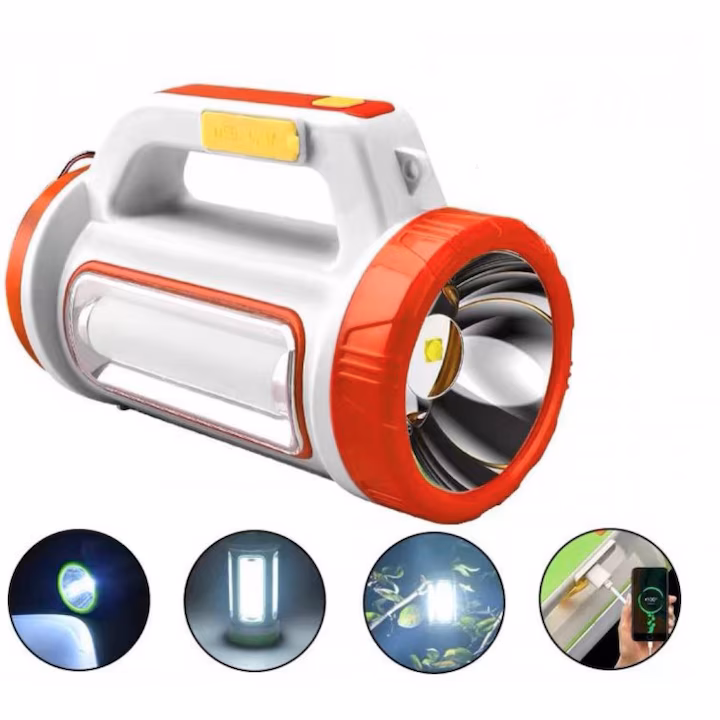 1-3 2 Lanterna portabila cu incarcare solara si USB, TJ5158, 3w + 15w