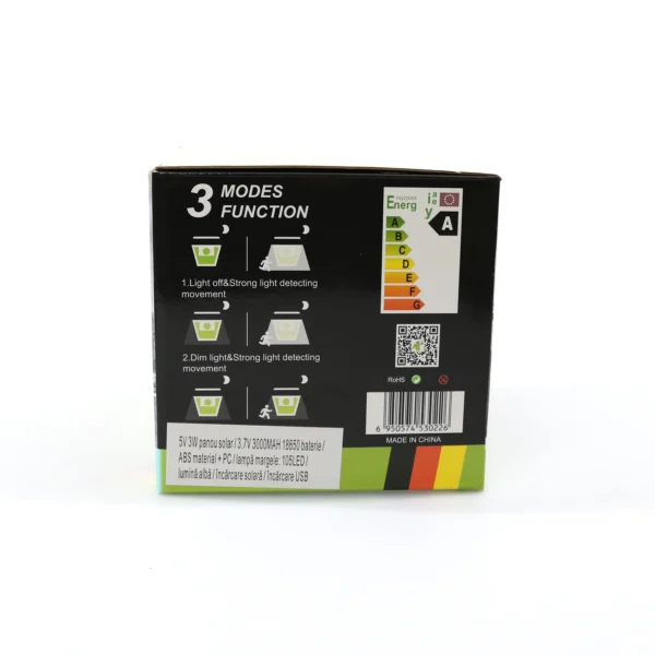 Lampa solara GDPLUS pentru gradina cu LED de perete, senzor de miscare