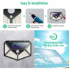 Set 4 Lampi 100 LED cu panou solar, senzor de miscare, prindere pe perete