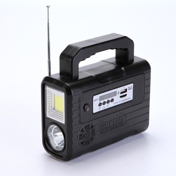 7-20 Kit Solar Portabil GDPlus, 3 Becuri, MP3, USB, Incarcator Telefon, Acumulator Reincarcabil