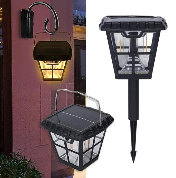 Felinar Solar Versatil cu 3 Moduri de Iluminare LED, Tungsten, RGB, Senzor de Miscare