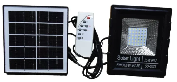 Proiector LED cu panou solar 25W, telecomanda