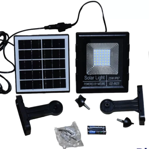 86252.webp Proiector LED cu panou solar 25W, telecomanda