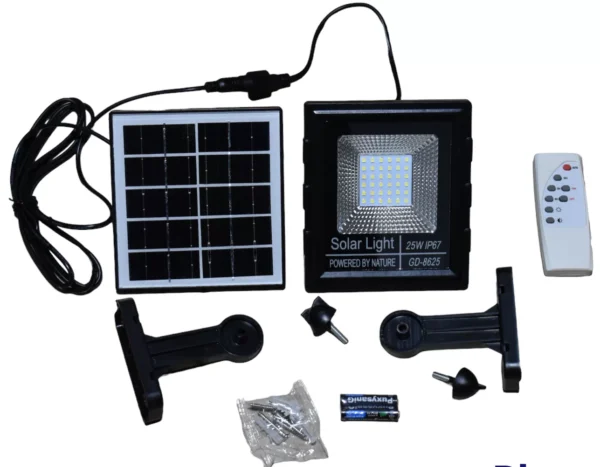 Proiector LED cu panou solar 25W, telecomanda