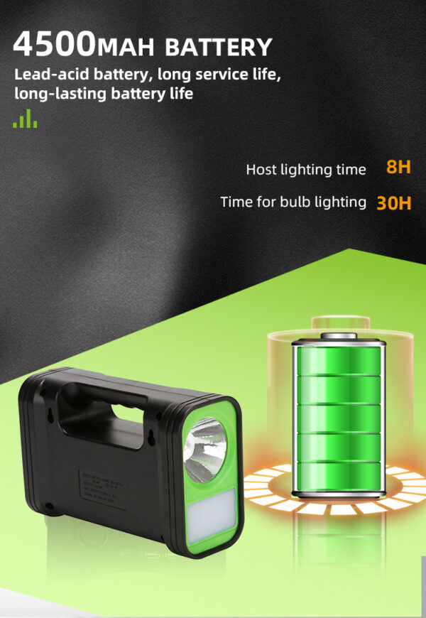 Kit Solar Portabil GD PLUS, Panou Solar, Baterie Reincarcabila, 3 Becuri LED, Lanterna, USB