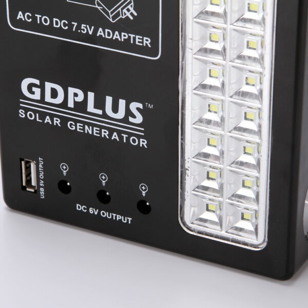 Kit GD-PLUS, Panou Solar, 3 Becuri LED, Incarcator Telefon