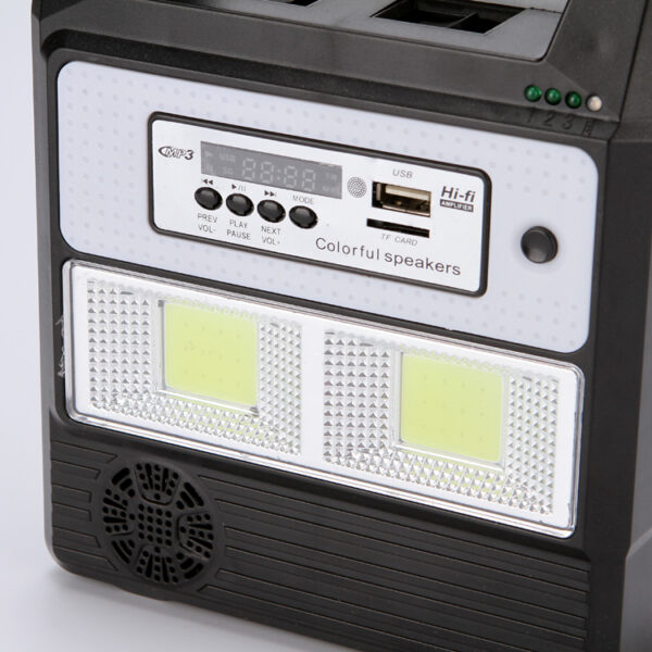 Kit Solar GD, 3 Becuri LED, USB, Radio, Lanterna , Incarcare Telefon, Negru