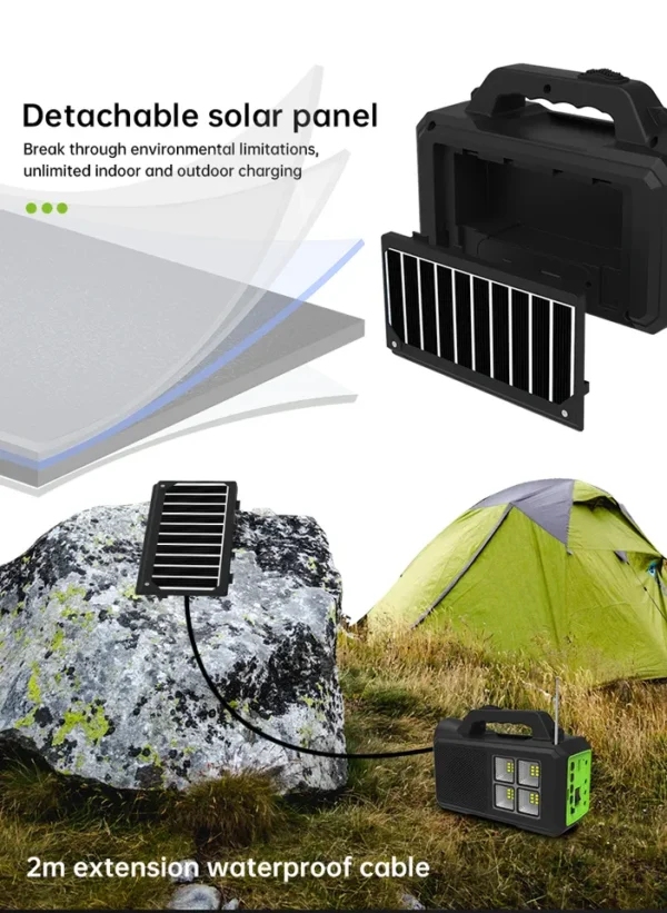 Hbd846eb31d5e4b76a852824a84250b15o.jpg_960x960.webp Kit Portabil GD, Panou Solar, 2 Becuri LED, Incarcator, Lanterna, USB