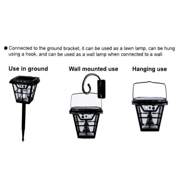 Felinar Solar Versatil cu 3 Moduri de Iluminare LED, Tungsten, RGB, Senzor de Miscare