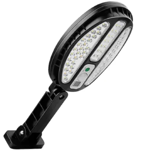 hb1.webp Lampa cu incarcare solara, 100 x LED SMD, senzor de miscare, telecomanda, suport si prindere inclus