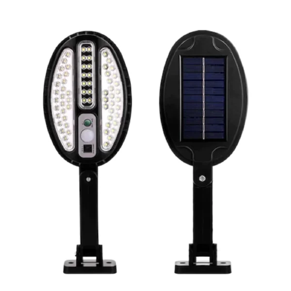 Lampa cu incarcare solara, 100 x LED SMD, senzor de miscare, telecomanda, suport si prindere inclus
