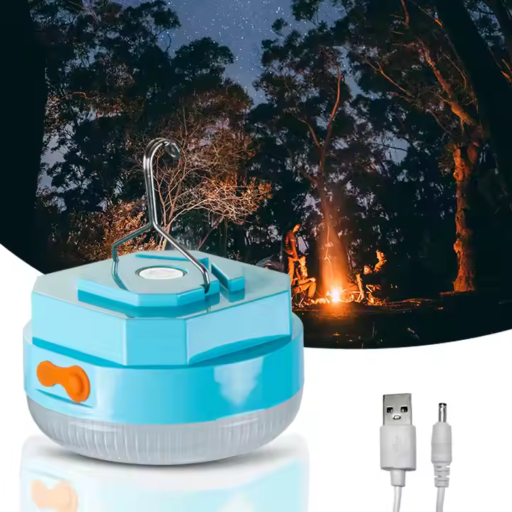 3-17 3 Bec portabil 100W pentru camping, cu incarcare USB si 3 moduri de lumina